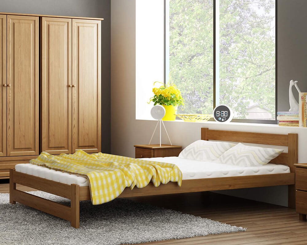 Giường gỗ 1m2 2m chất liệu gỗ công nghiệp